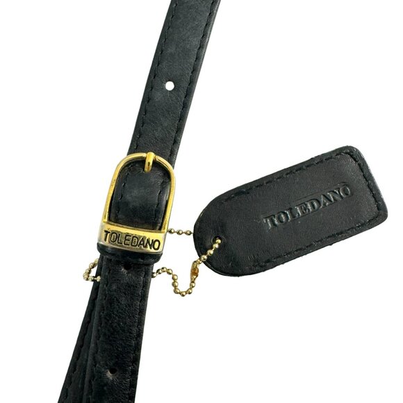 Vintage TOLEDANO black leather shoulder bag - Picture 8 of 9